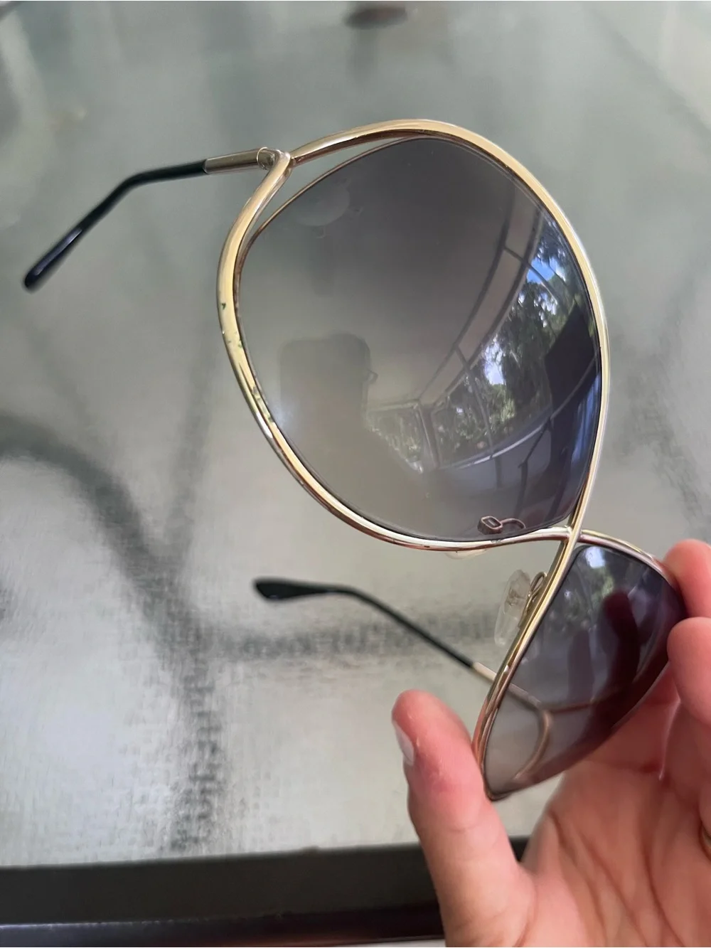 Tom Ford Whitney Gold Oversized Sunglasses As Is